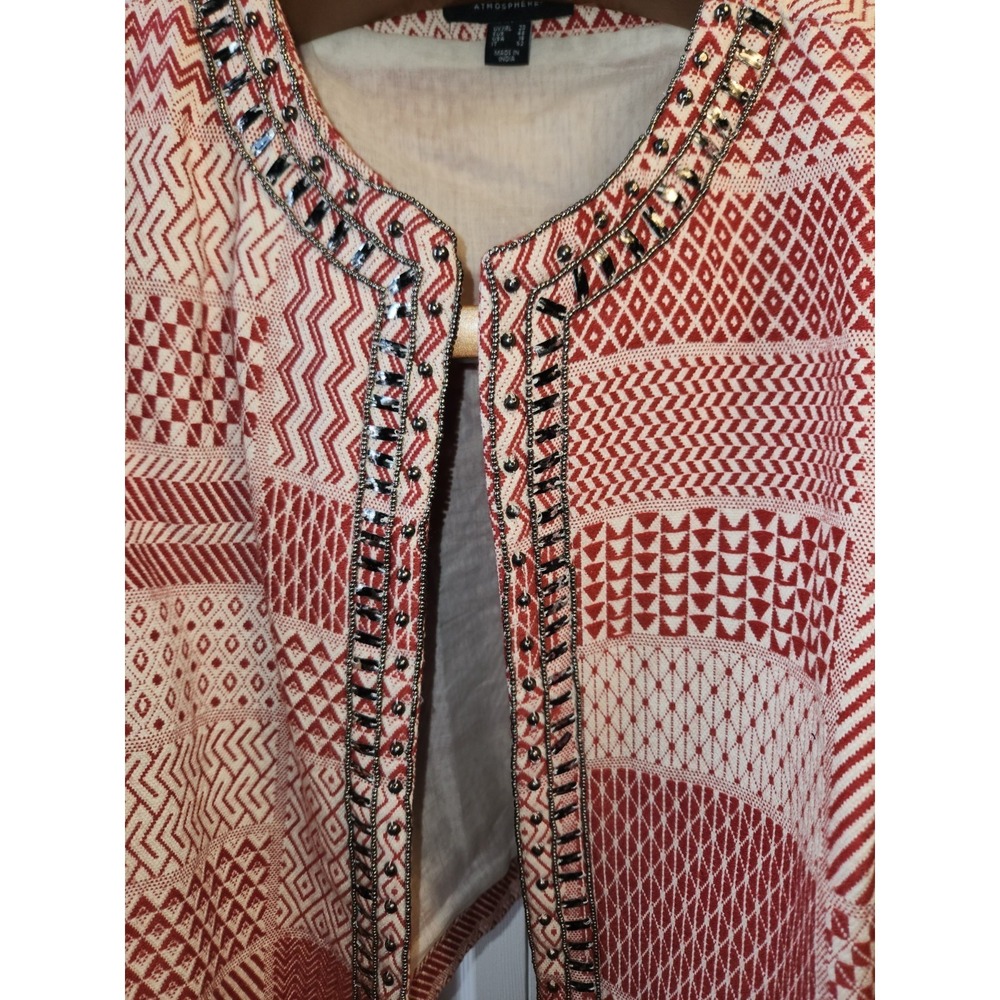 Atmosphere Open Front Crop Blazer With Beaded Neckline Size 16 - Picture 2 of 6
